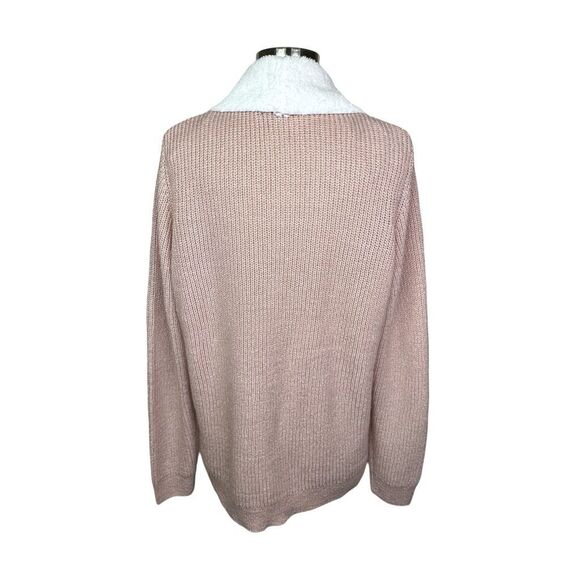 Lety & Me Shayla Faux Suede Long Sleeve Open Front Cardigan - Size Large - Picture 4 of 6